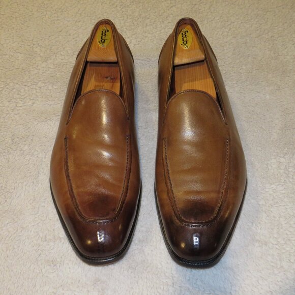 Ralph Lauren Purple Label x Edward Green Brown Antiqued Loafers 11.5 E